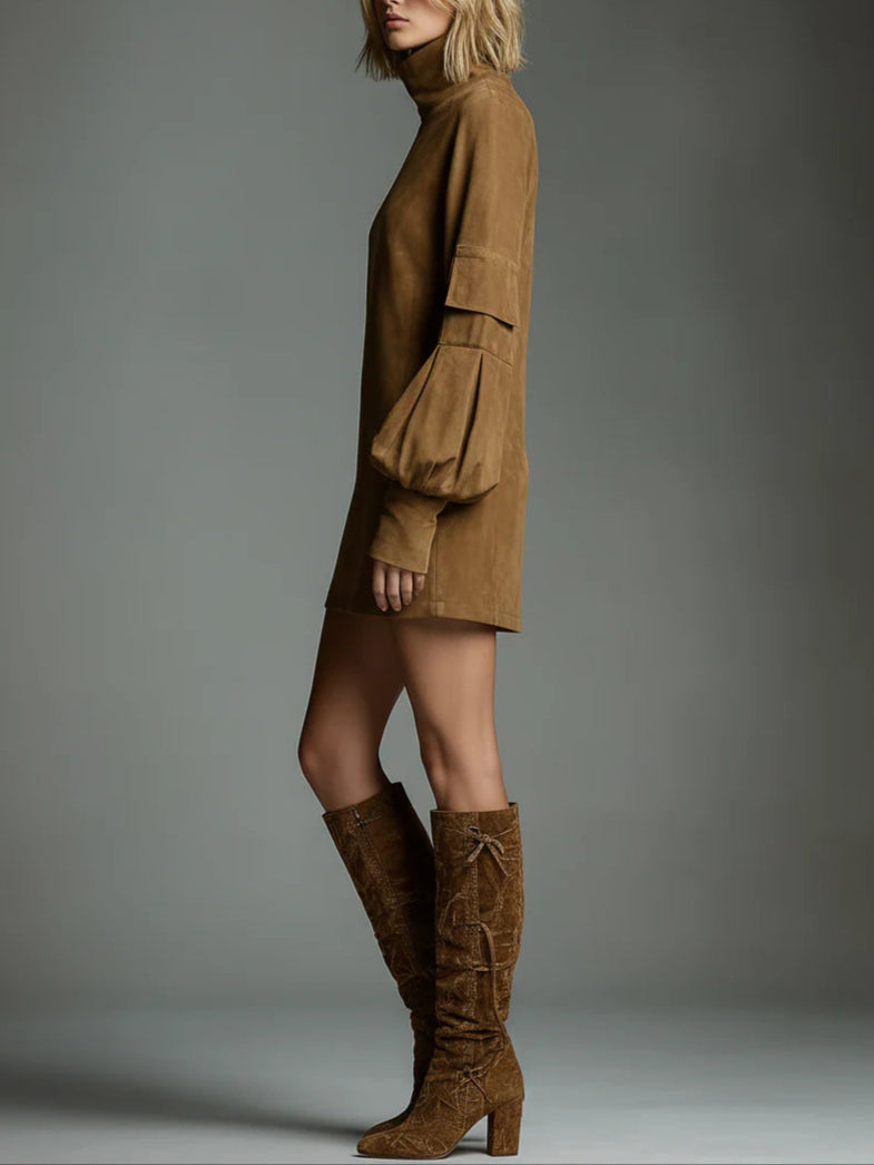 Louise™ Vintage Turtleneck Mini Dress