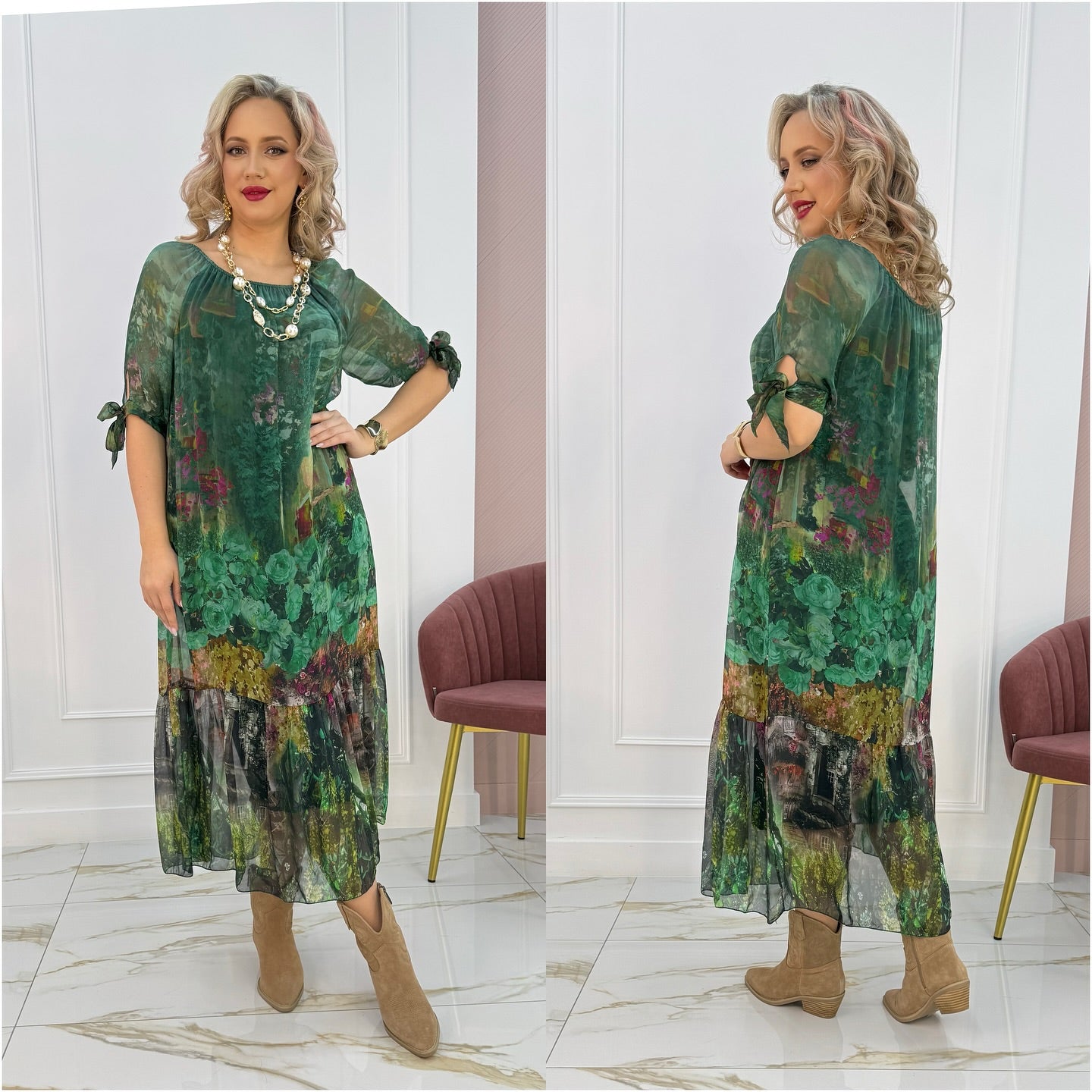 Nina™ Elegant Floral Maxi Dress
