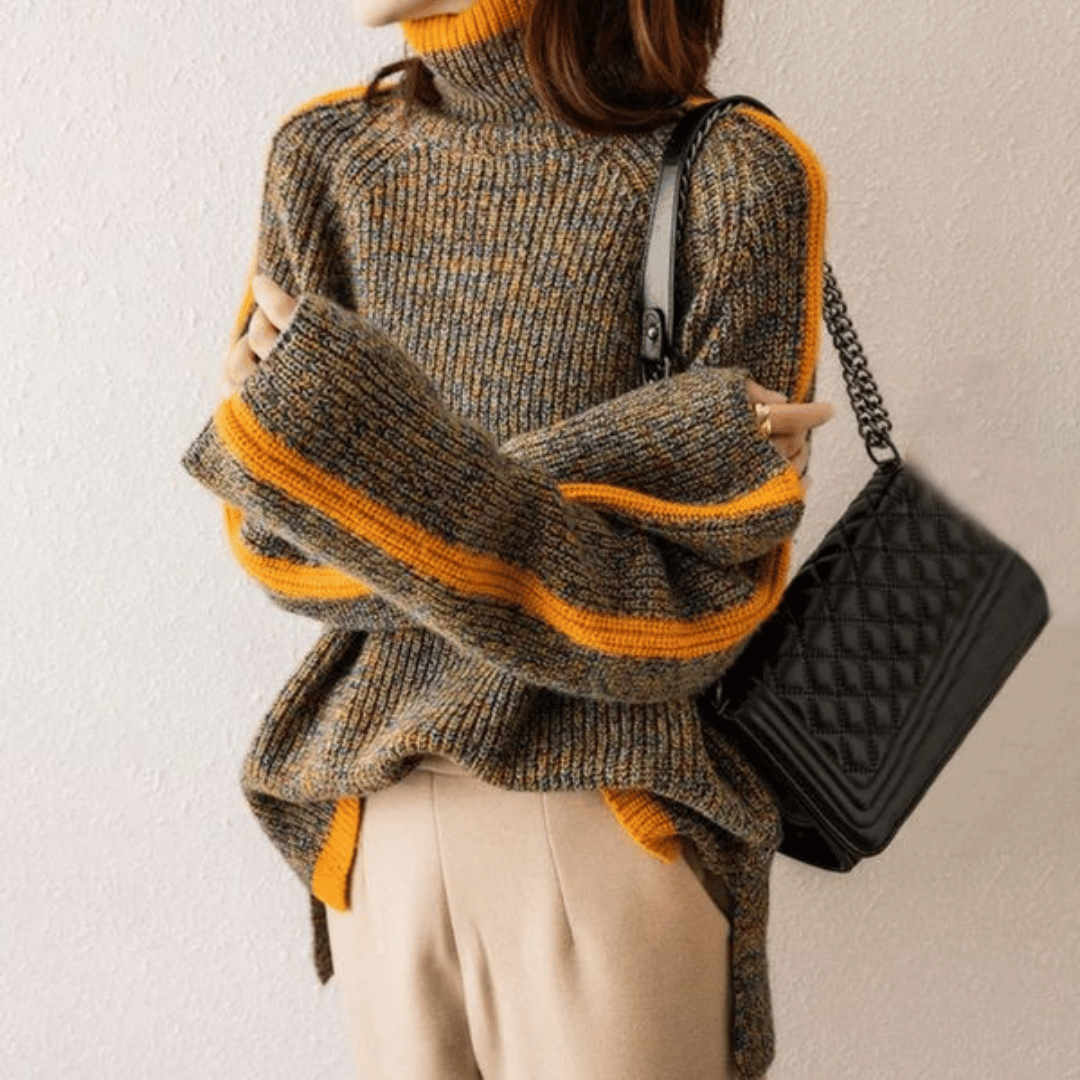 Ravelyn | Melange Knit Turtleneck Sweater