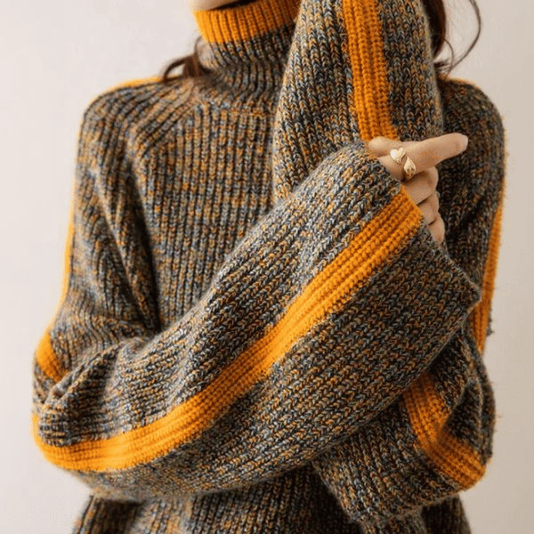 Ravelyn | Melange Knit Turtleneck Sweater