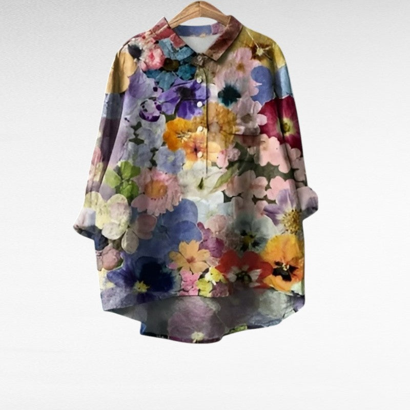 Élodie | Elegant Linen Summer Blouse