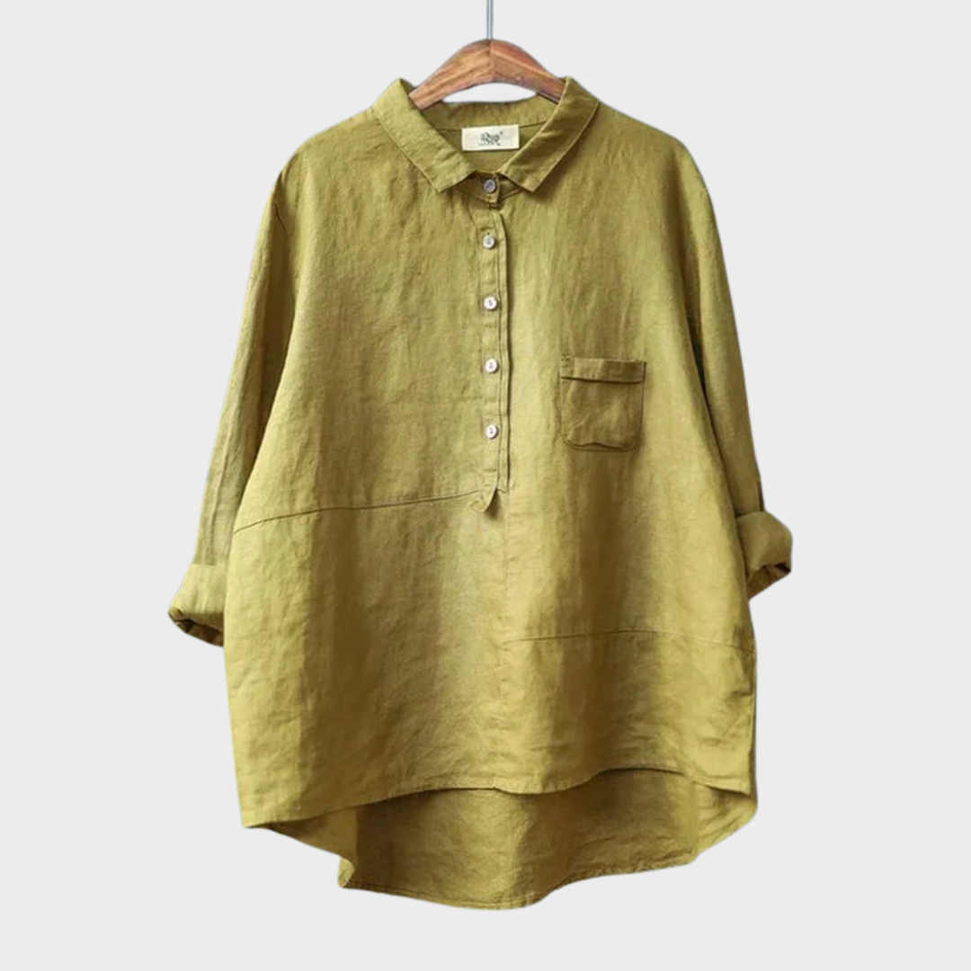 Elvie | Elegant Linen Summer Blouse