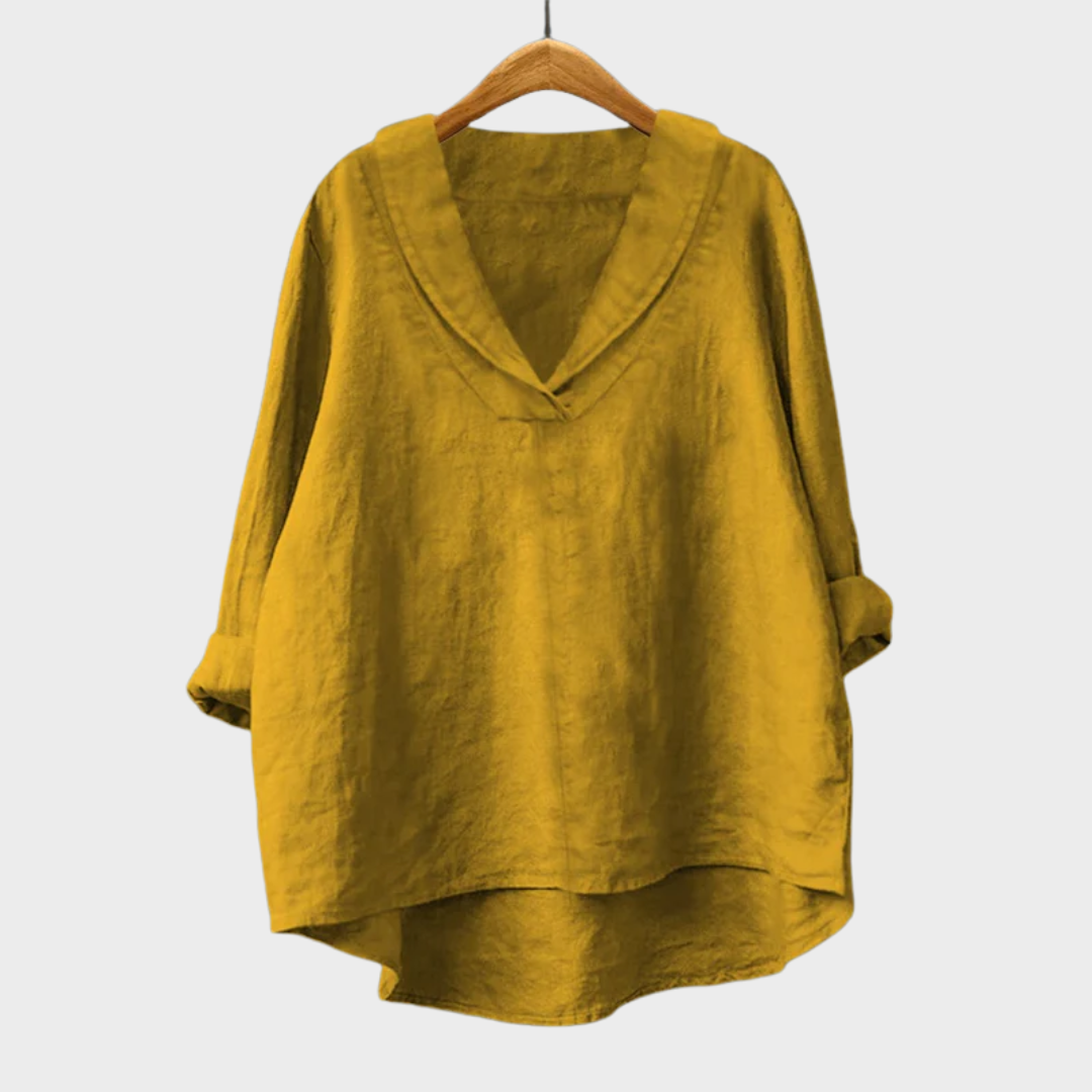 Samantha | Elegant Linen Summer Blouse