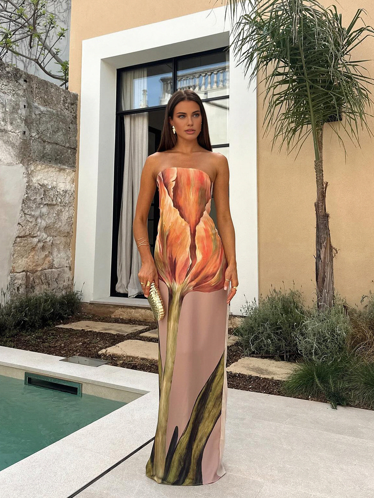 Diana | Floral Satin Dress