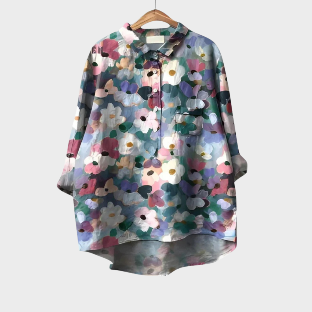 Elise | Elegant Linen Summer Blouse