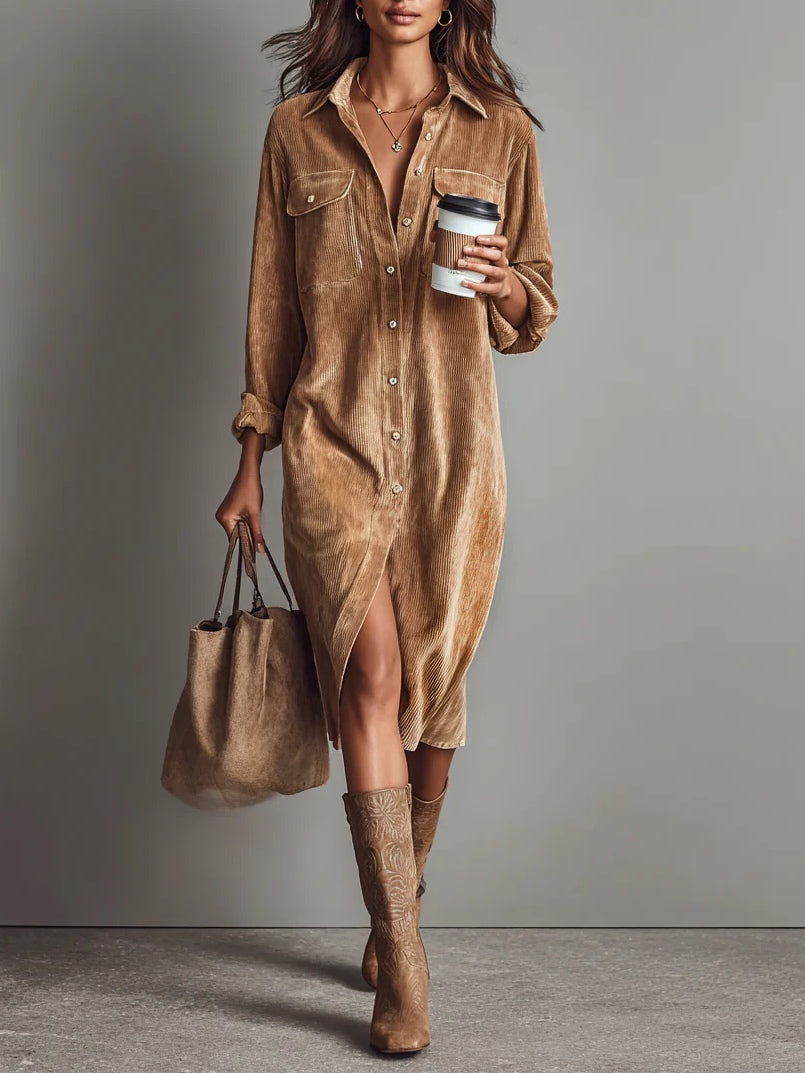 Elise | Dress in Soft Corduroy