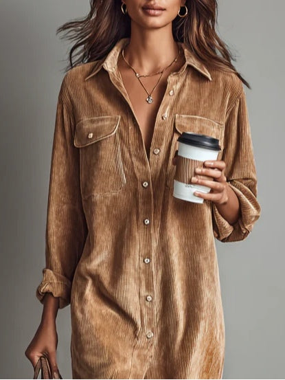 Elise | Dress in Soft Corduroy